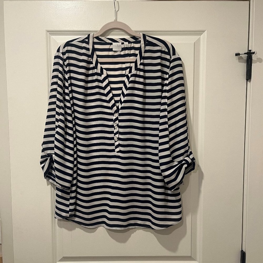 New York & Co Striped Blouse